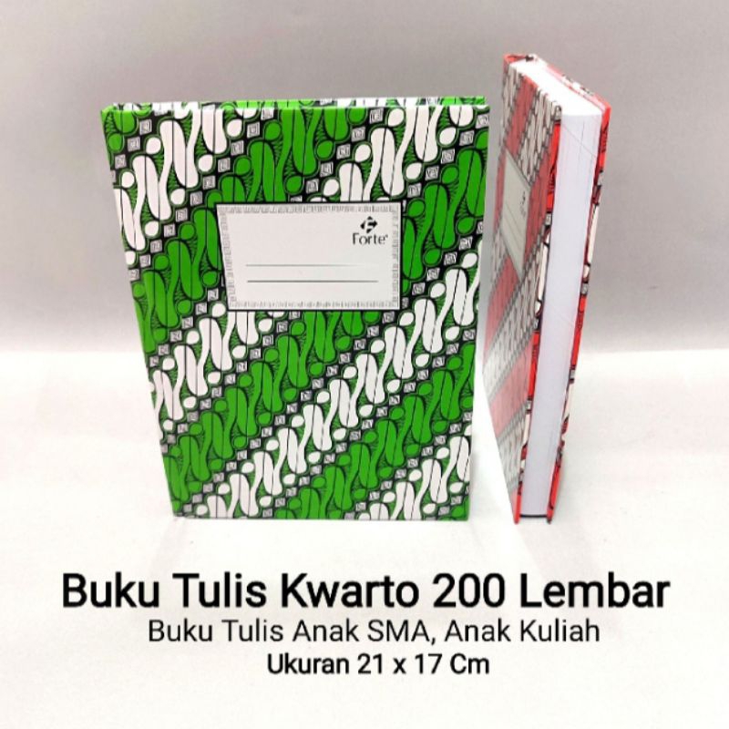 

1 Pcs Buku Kwarto Sedang 200 Lembar / Hard Cover / Sampul Tebal