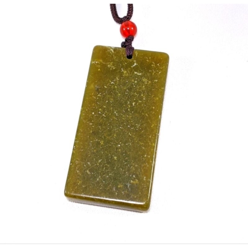 Kalung Kesehatan Natural Giok Sojol Melon Asli Alam Motif Antik Persegi