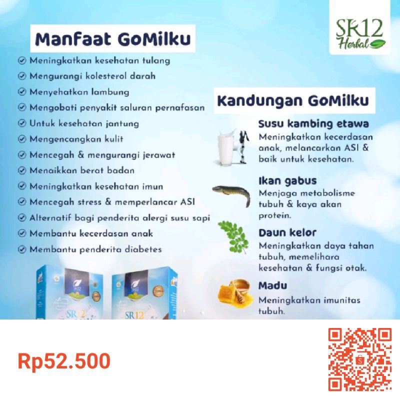 

GoMilku SR12 Halal Susu Kambing Etawa Premium Meningkatkan Kesehatan Inmun Aman Bumil busui