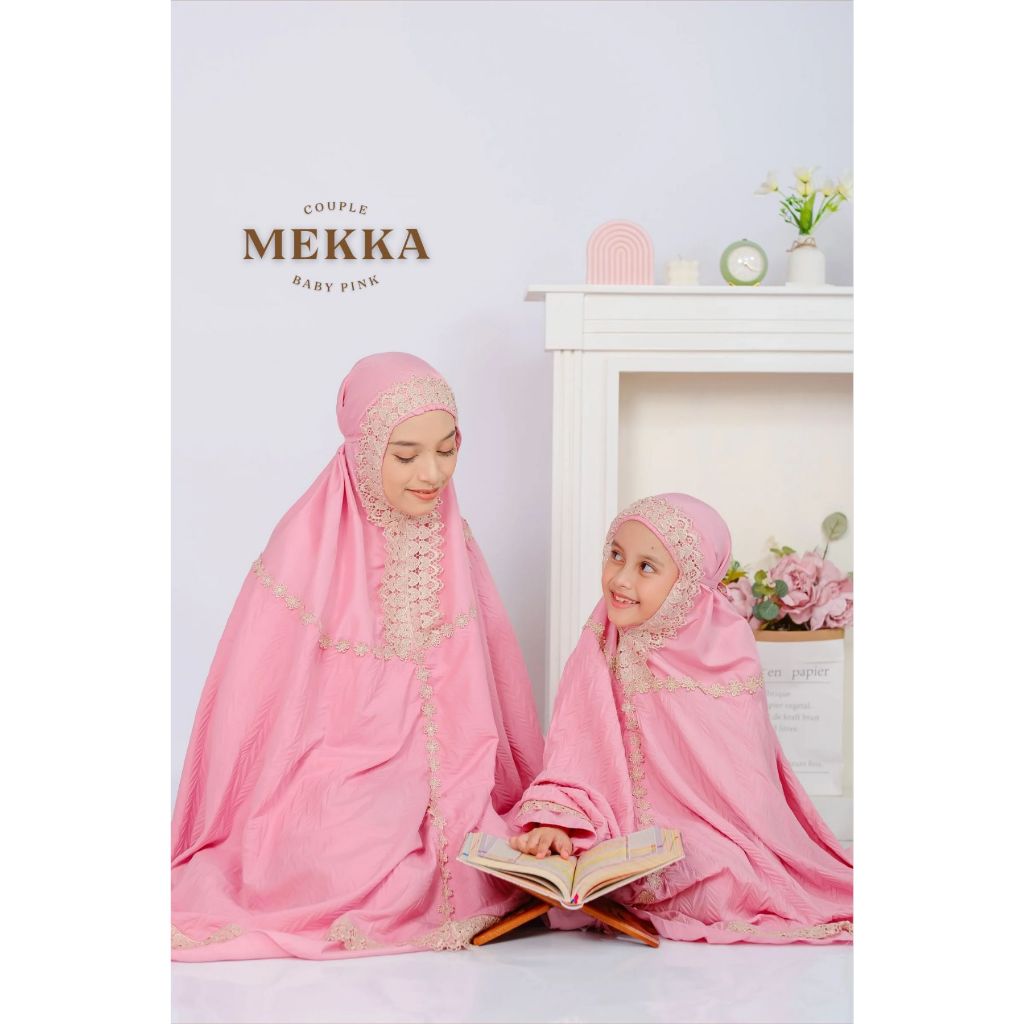 Mukena daily cotton dengan prisket mewah cantik  lucu MEKKA model prisket full renda mewah couple be