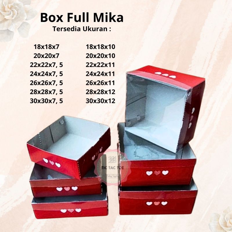 

dos tart full mika/kardus kue mika/box kue tart/box/box parsel kue/full mika