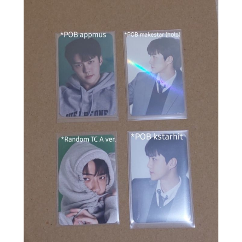 (UBAH KE JNE) photocard polaroid pc sehun spotlight clear card welkit pp sg21 holo makestar anniv ar