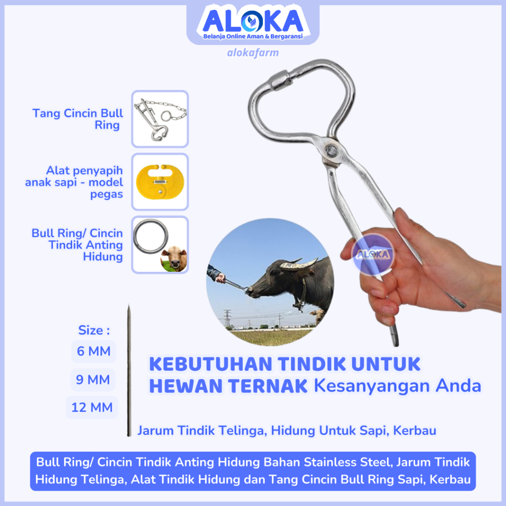 Jual Jarum Tindik Hidung Telinga Tang Hidung Sapi Alat Tindik Hidung Sapi Kerbau Lancip Tumpul