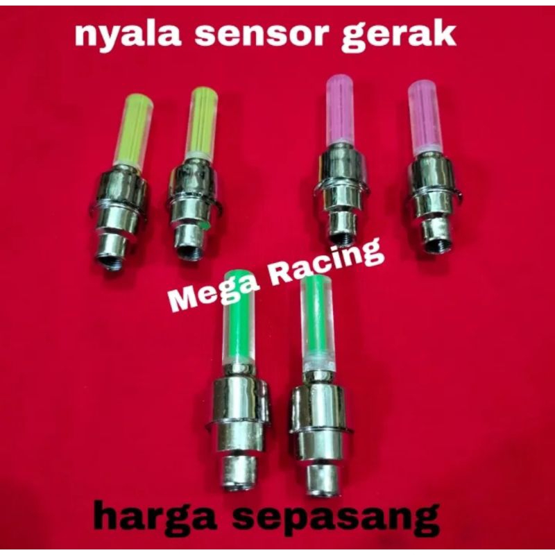 (2PCS) tutup pentil LED ban motor mobil sepeda harga sepasang tutup pentil nyala motor mobil