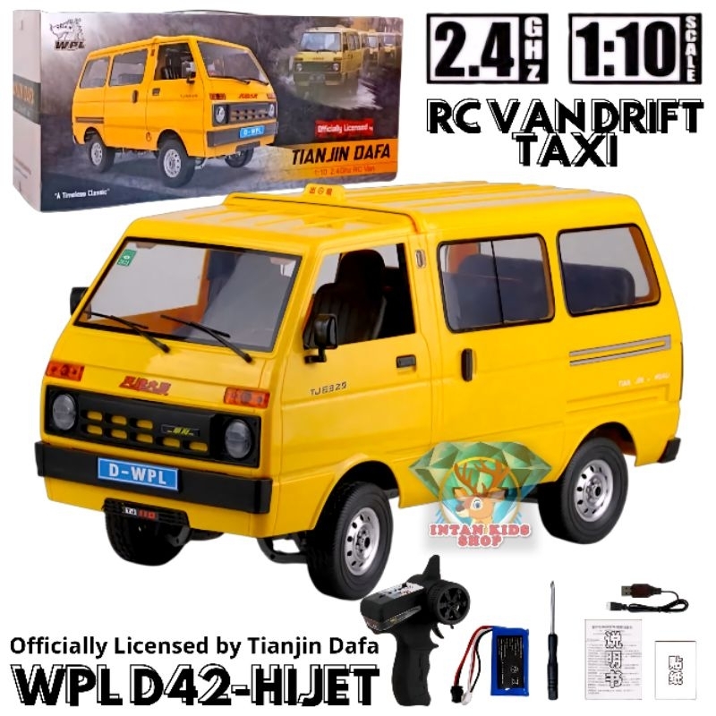 MAINAN ANAK REMOTE CONTROL RC VAN DRIFT 1:10 WPL D42 CLASSIC HIJET TIANJIN DAFA 2.4 GHZ