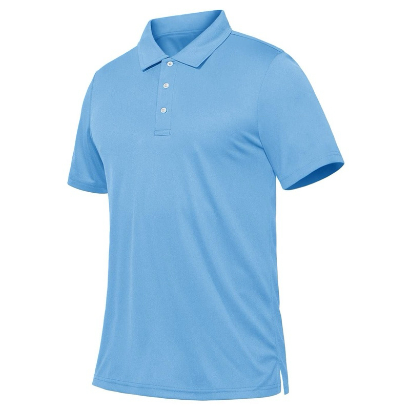 kaos polo pria biru muda