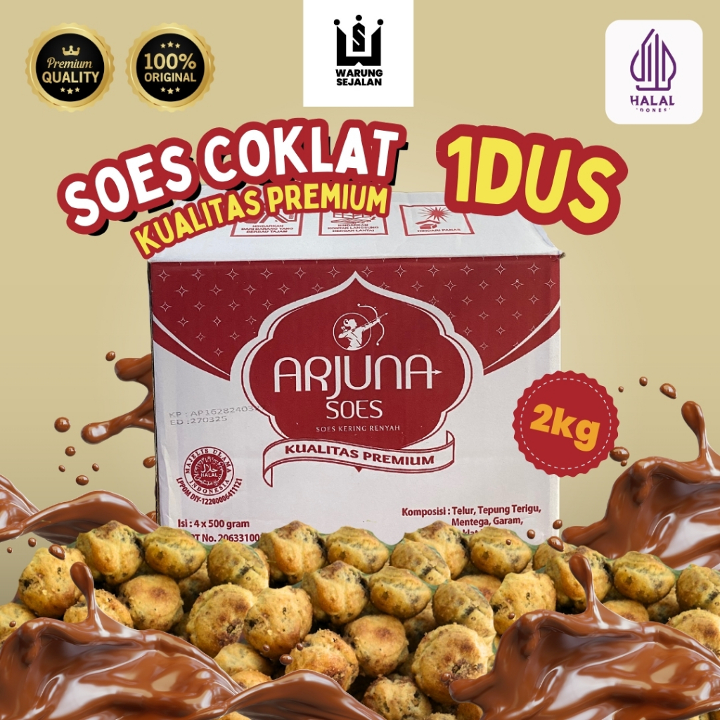 

Soes Coklat 1 Dus 2kg Premium Arjuna dengan kemasan premium Sus Coklat kue sus cokelat soes cokelat kue soes coklat kue sus isi