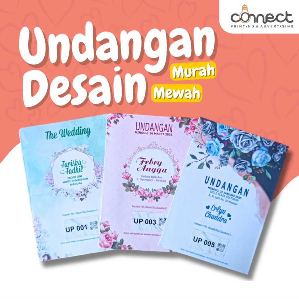 Undangan Estetik Undangan Pernikahan Custom Full Color Termurah