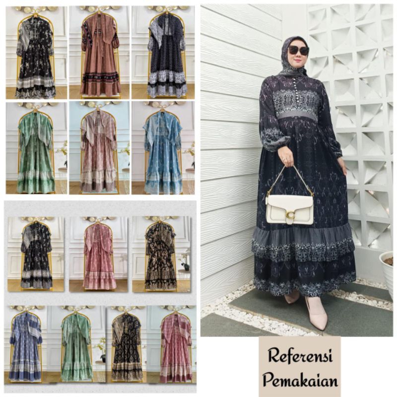 Zaina Set Hijab // Dress Mewah Free Hijab