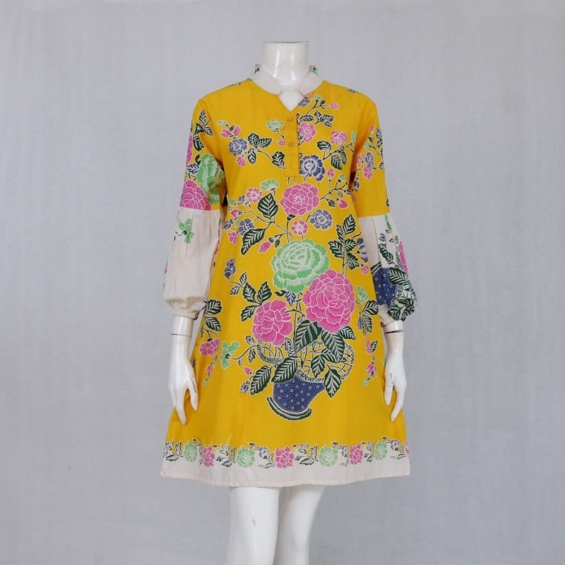 Tunik batik anantha florist kuning ori batik solo