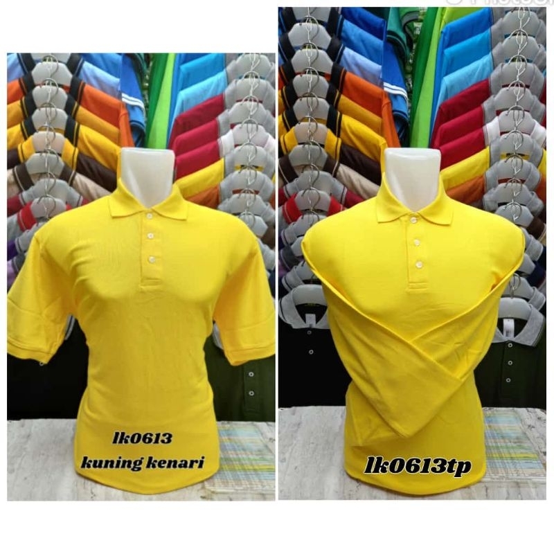 kaos polo premium kuning kenari polos 607 pratama