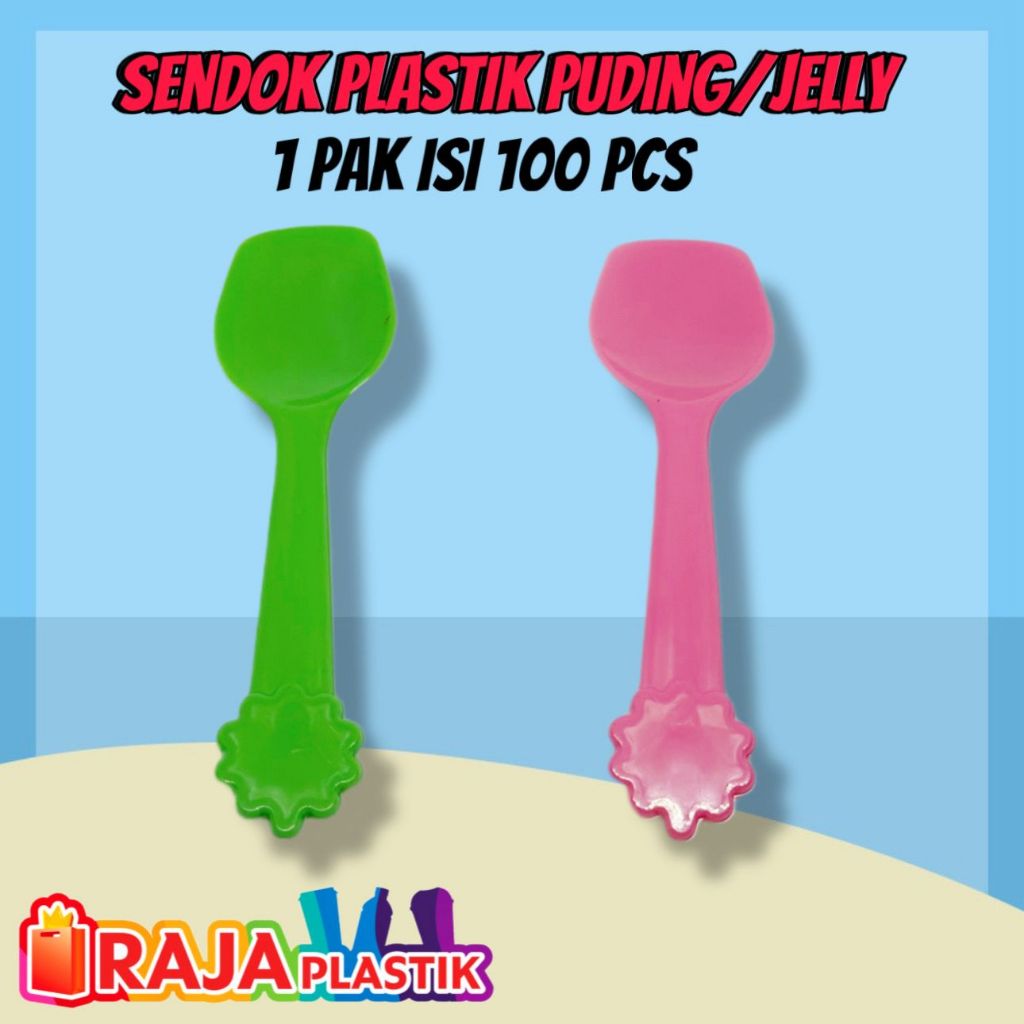 Sendok Plastik Puding Warna / Sendok Plastik Kecil Dessert