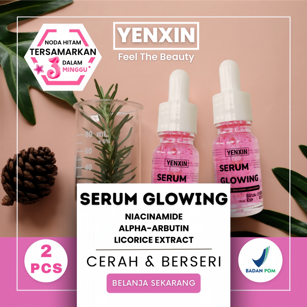 2 BOTOL SERUM GLOWING WAJAH BPOM - SERUM VIRAL - SERUM AJAIB PEMUTIH DAN GLOWING - SERUM GLOWING ORI