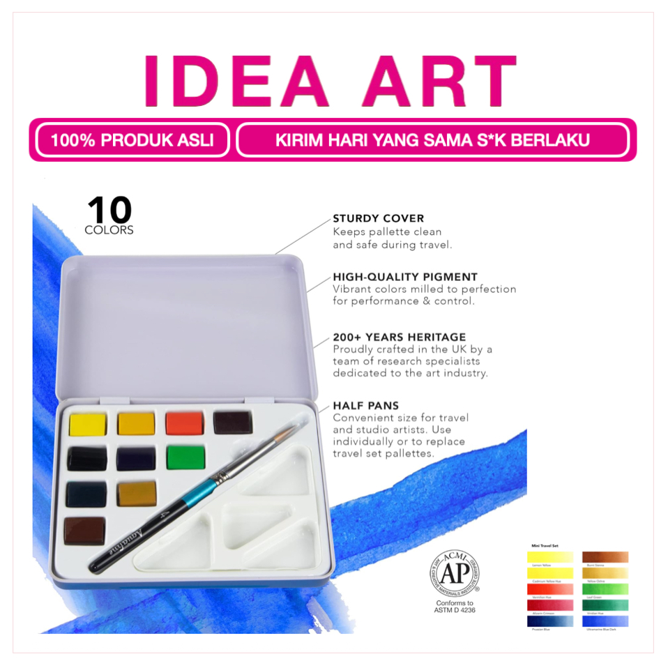 

Cat Air Daler Rowney Aquafine Watercolour Mini Travel Tin 10 Warna 131900910 Gratis Kuas Harga Set