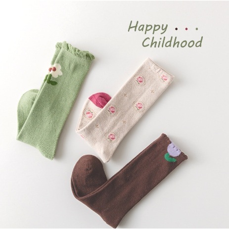 Minliu Long Socks Kids isi 3/ Kaos kaki panjang anak perempuan / kaos kaki panjang anak cewek import