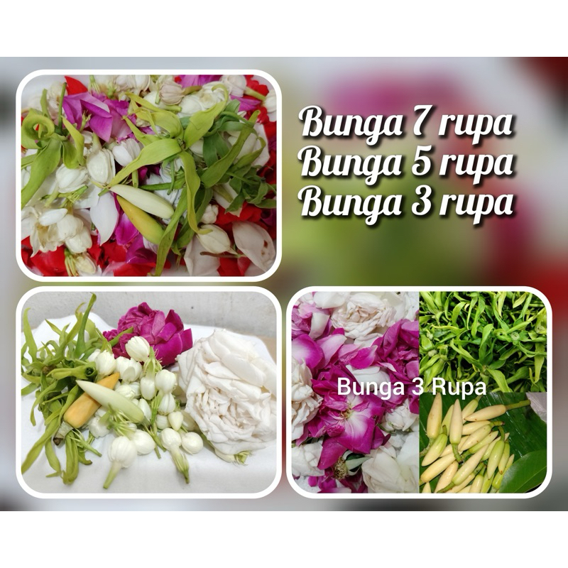 Bunga 7 rupa , Bunga 5 rupa , Bunga 3 rupa , bunga telon fresh dan segar