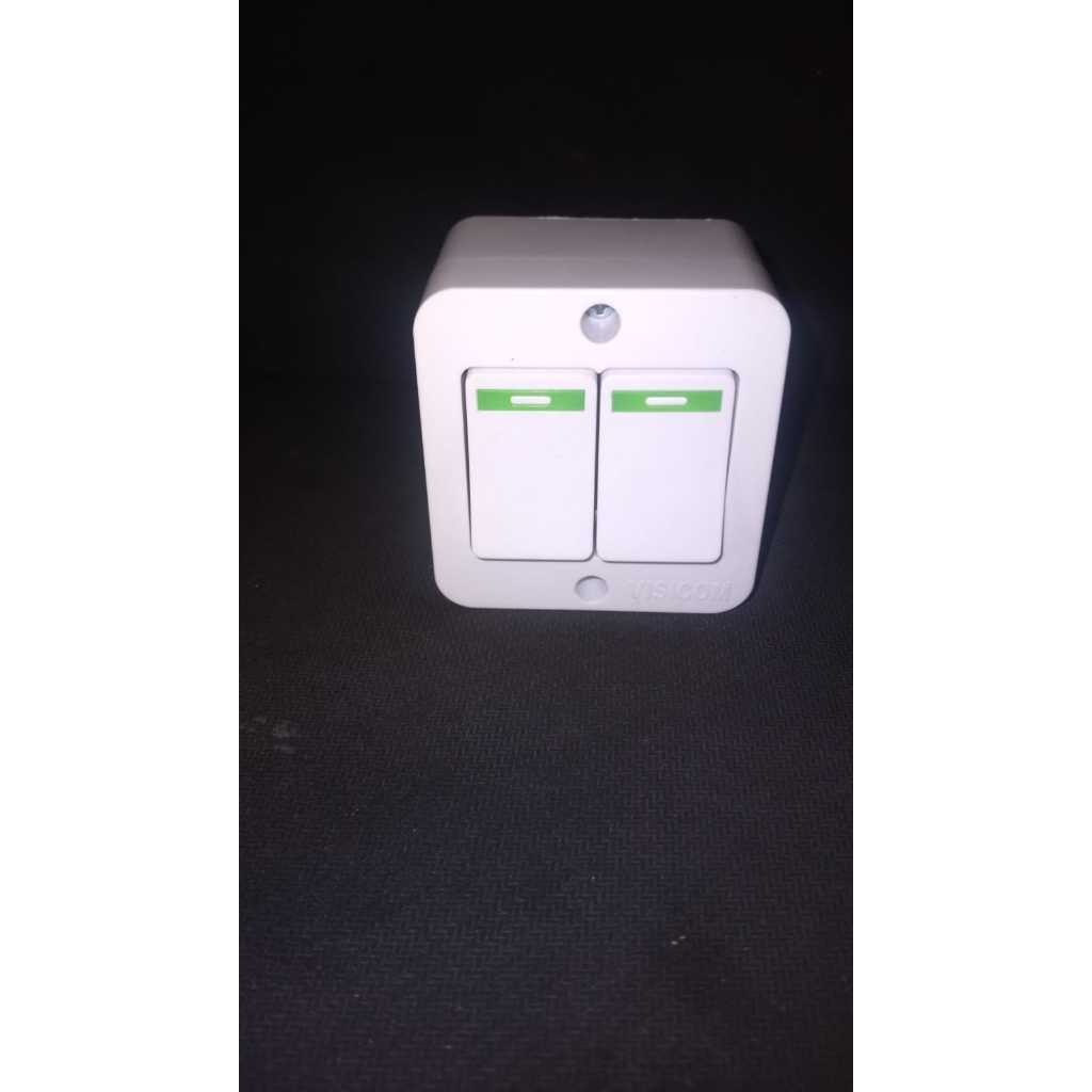 G806 SAKLAR TEMPEL TEMBOK OUTBOW DOUBLE SERI VISICOM DUAL TOMBOL ON OFF LAMPU  DINDING MULTIFUNGSI U