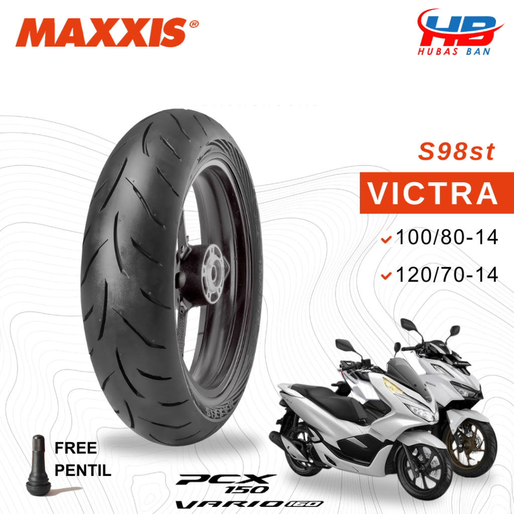 Ban motor PCX 150 Vario 160 Maxxis Victra Ring 14 Depan Belakang 100/80 120/70 Tubles
