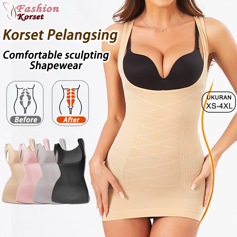 Korset Pelangsing Wanita Seamless Tanktop Bra Panjang Korset Pengecil Mengencangkan Perut 813