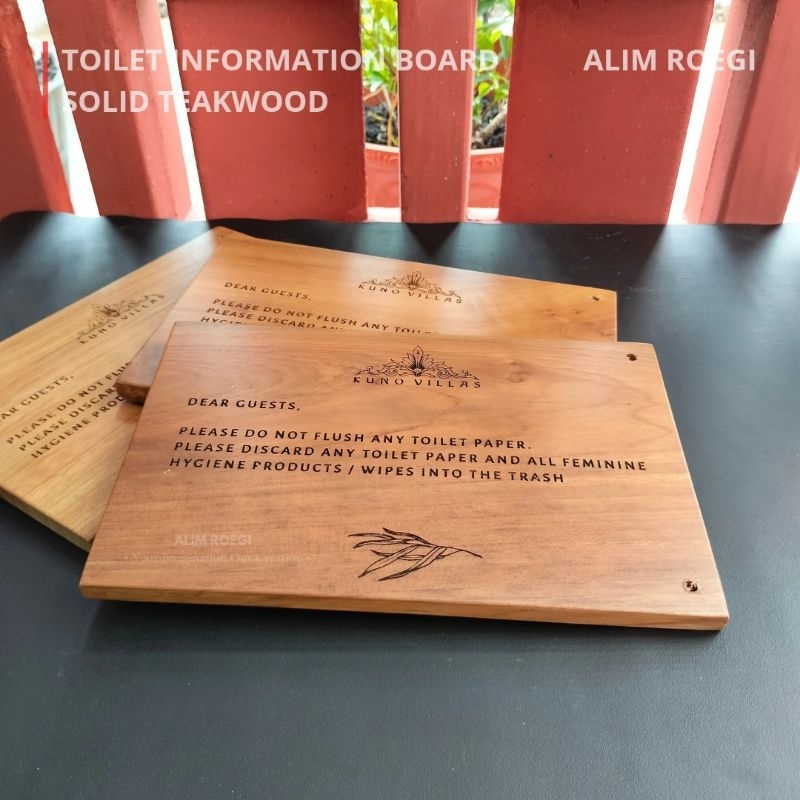 

Papan Informasi Toilet, Papan Nama Kayu, Sign Board, Signage Toilet