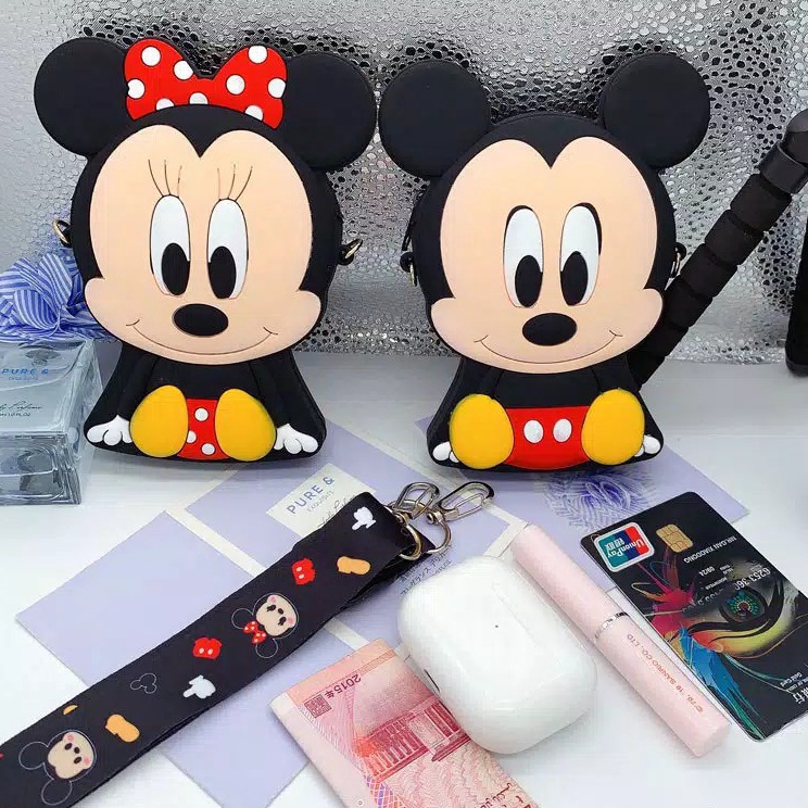 Dompet Tas Mini Jelly Silikon Anak Line Mikkie Melody 1 Badan Karakter Coin Bag nij