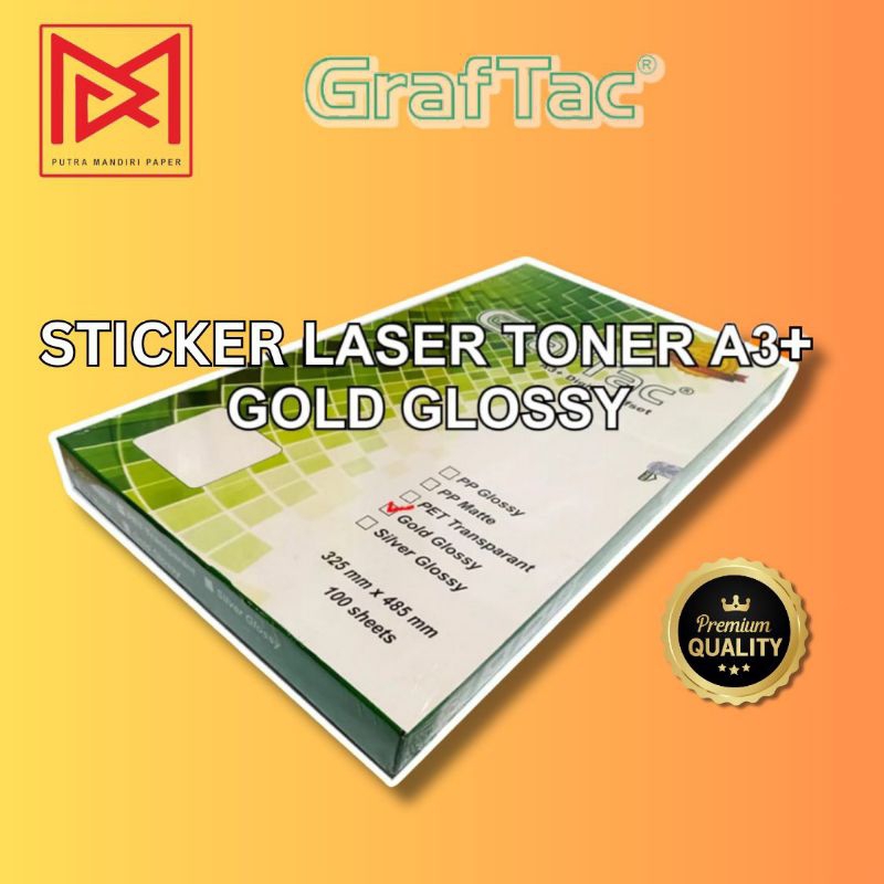 

BAHAN STIKER GOLD MIROR A3+ GRAFTAC ISI 100 LEMBAR (BAHAN PRINTING
