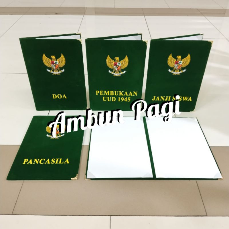 

best seller map sekolah map bludru upacara bendera warna hijau full colour 1set