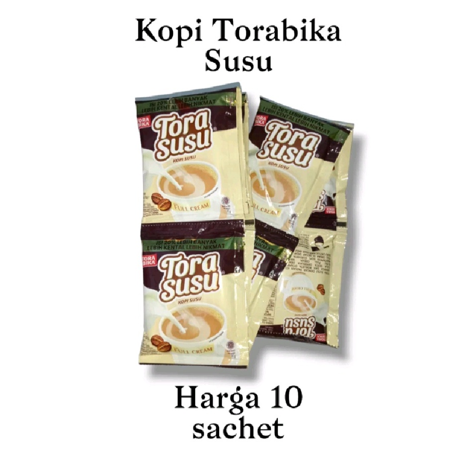 

Kopi Torabika (Tora susu 1 renceng isi 10 sachet x 31gr)