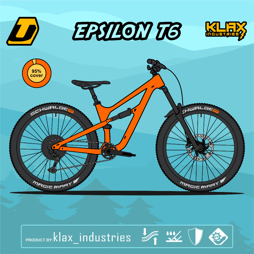 protector 95% UNITED EPSILON T6 series - special Protector for fullbike pelindung sepeda KLAX indust