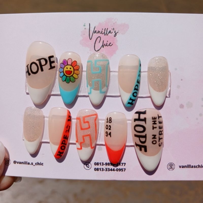 Press On Nails BTS Jhope On The Street Fake Nails Kuku Palsu Custom