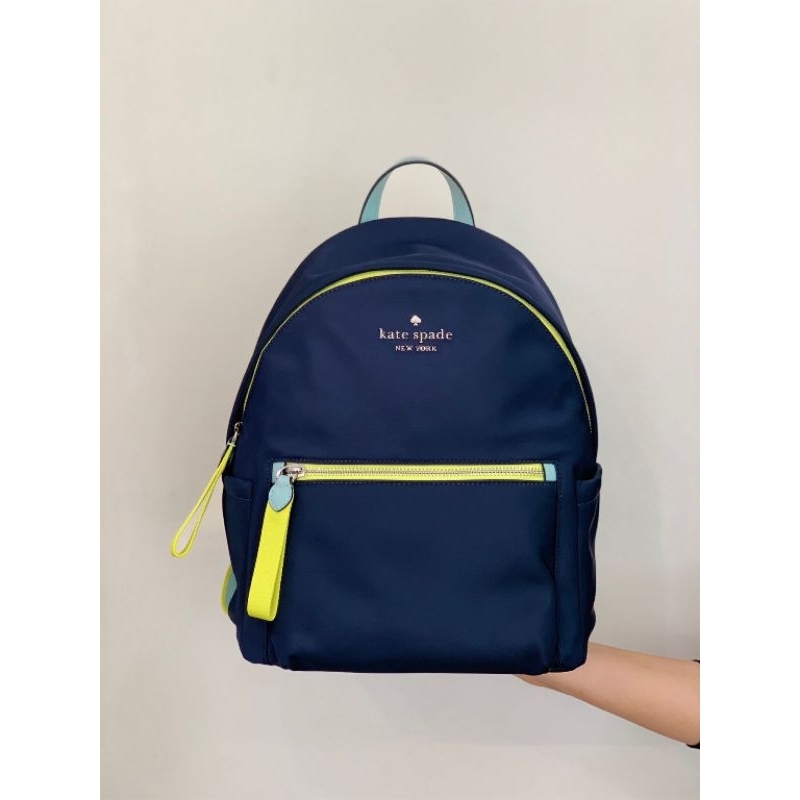 kate spade chelsea medium nylon backpack colorblock blazer blue