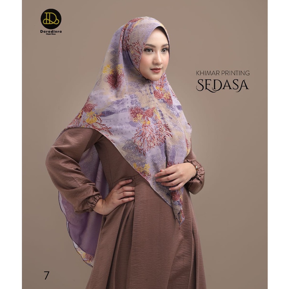 Produsen  Jilbab Syari Khimar Sedasa Printing Motif By Daradiora