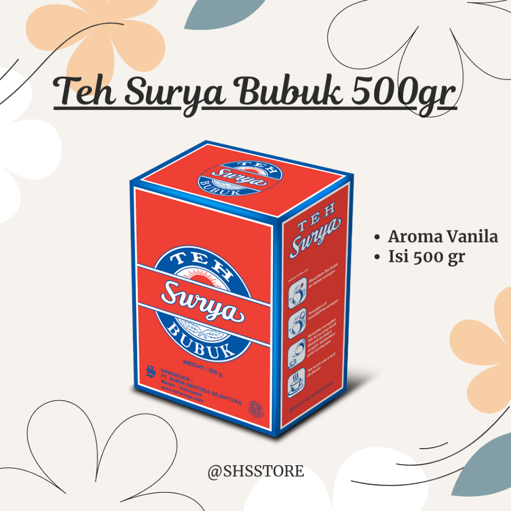 

Teh Surya Bubuk 500gr Aroma Vanila