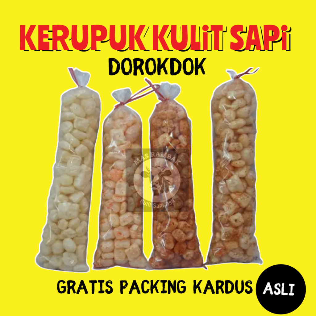 

Kerupuk Kulit Sapi 1 Bal Dorokdok Rambak Kulit Asli Krupuk Aneka Rasa Original Pedas Halal