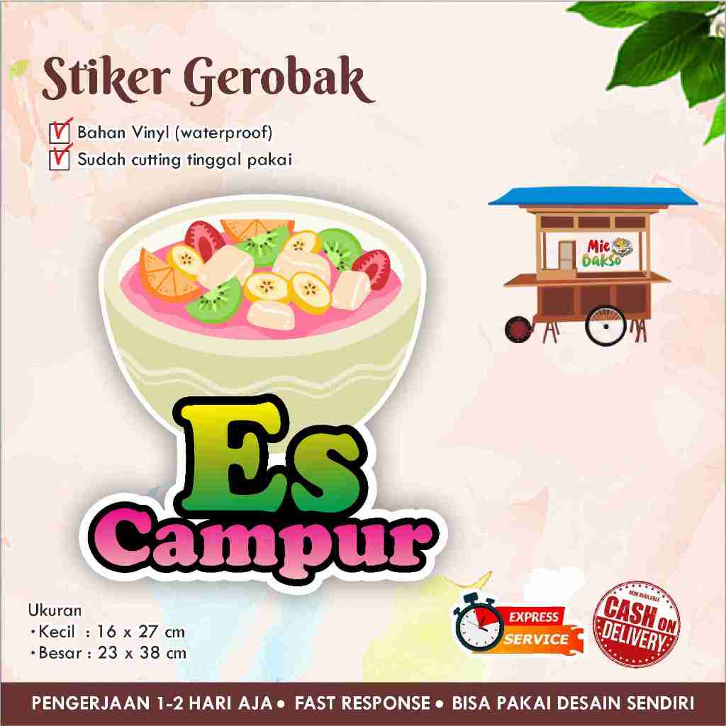 

STIKER KACA GEROBAK VINYL ES CAMPUR