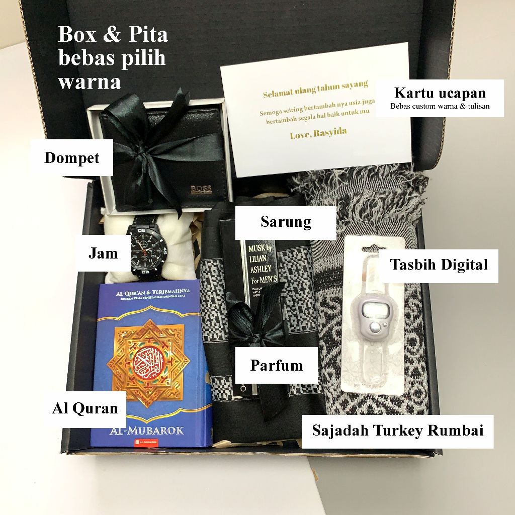 Paket Hampers Gift Box Cowok / Kado Ulang Tahun Untuk Cowok Ultah Wisuda Sempro Kelulusan Graduation