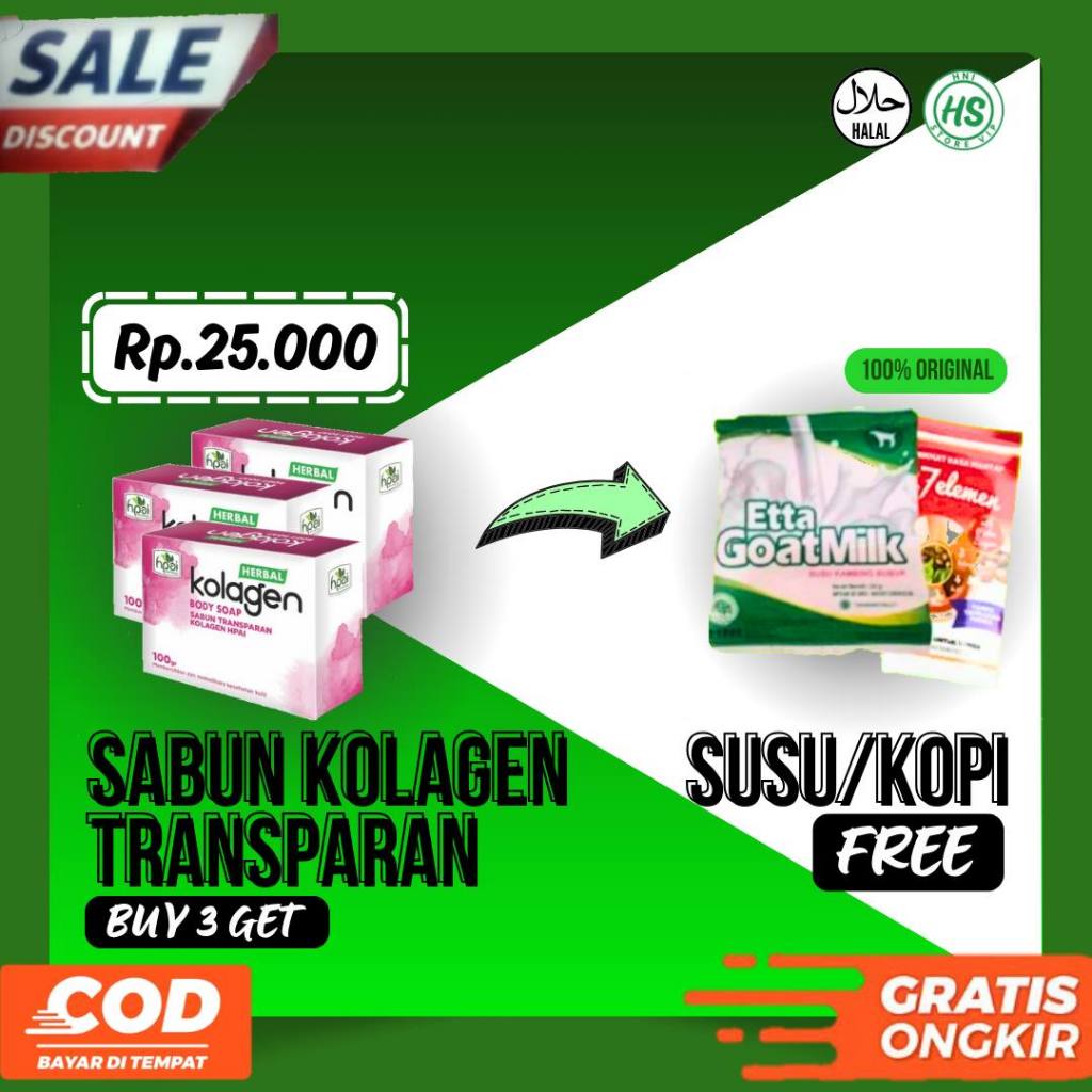 SABUN KOLAGEN ORIGINAL HNI HPAI - FREE KOPI/SUSU