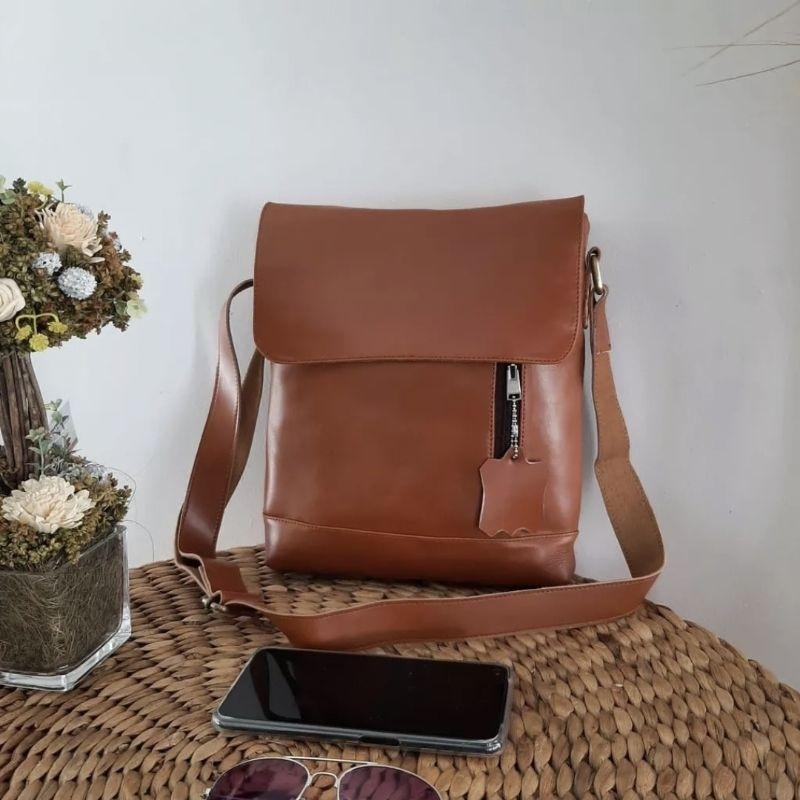 Tas Selempang Pria/Tas Kulit Pria 100% ORIGINAL Kulit Asli Garut Premium