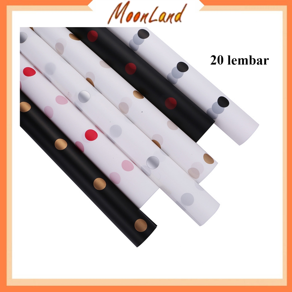 

20 Lembar Kertas Buket Polkadot Doorslag Cellophane Dot Wrapping Paper Dot Kertas Kado Buket KB6043