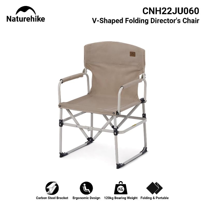 KURSI LIPAT NATUREHIKE CNH22JU060 V SHAPED DIRECTOR'S OUTDOOR PORTABLE FOLDING CHAIR CAMPING GLAMPIN