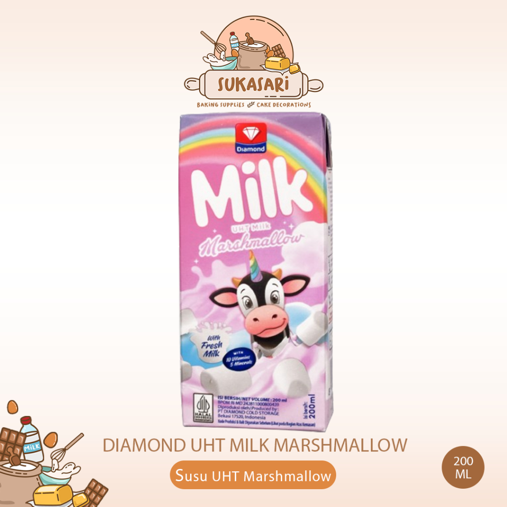

Diamond UHT Milk Marshmallow 200ml / Susu UHT Rasa Marshmallow