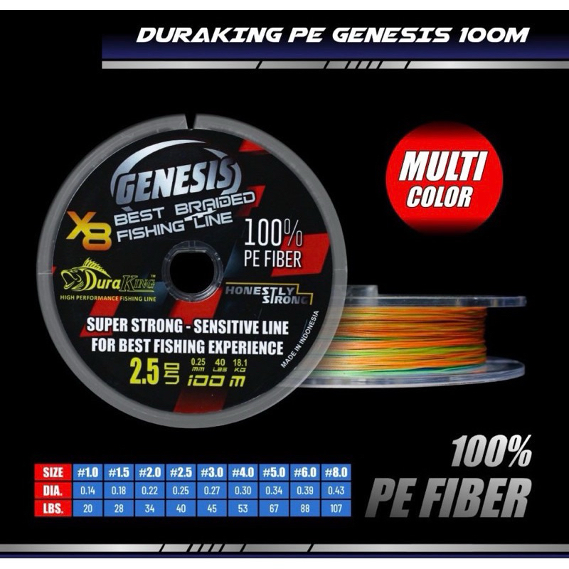 PE DURAKING GENESIS X8 & X12 MULTI LENGKAP UKURAN