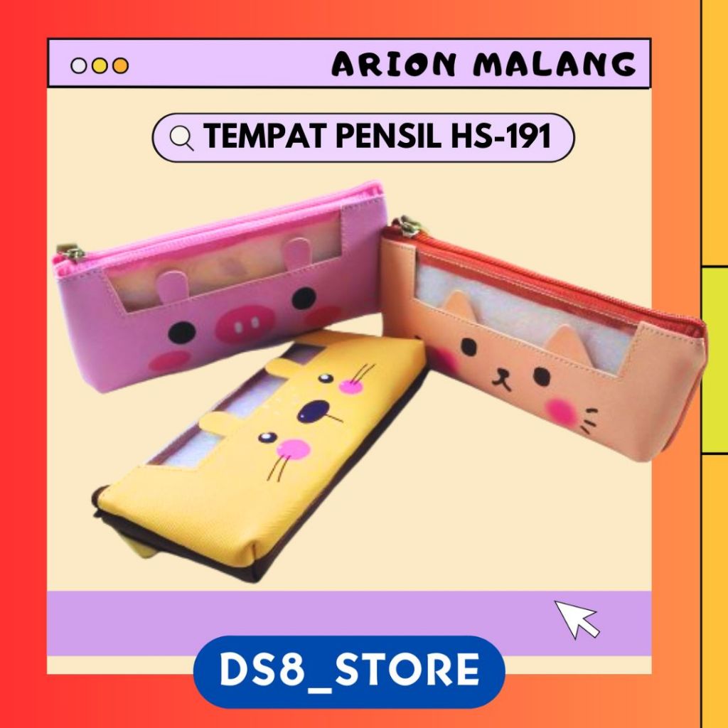 

KOTAK PENSIL/TEMPAT PENSIL/PENCIL CASE Face Animal Mika HS-191