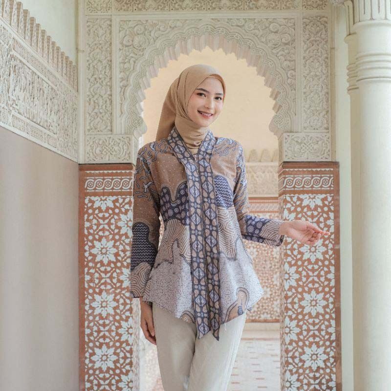 BELI Blouse Batik Wanita Modern Atasan Batik Kerja Baju Batik Wanita BELI