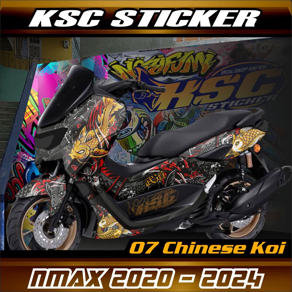Decal Stiker Nmax New 2020/2021/2022/2023/2024 Fullbody Ikan Koi (KD-07) Dekal Sticker Stiker Nmax N