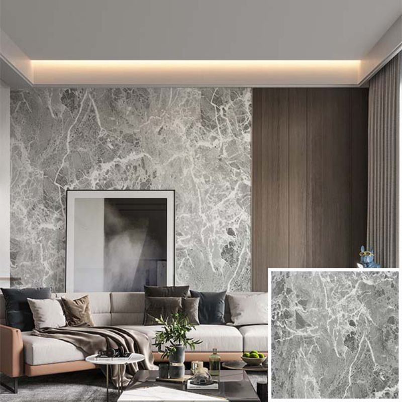 COD BAYAR DI TEMPAT Wallpaper dinding sticker motif Granit Abu Hitam Muda Sudah Ada lem Perekatnya