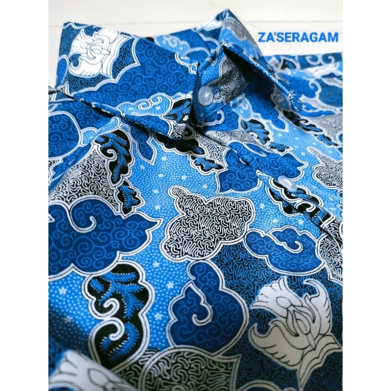 Batik SMP Nasional/Batik SMP Negeri/Batik Seragam Sekolah Smp/Batik SMP Motif lembayung biru