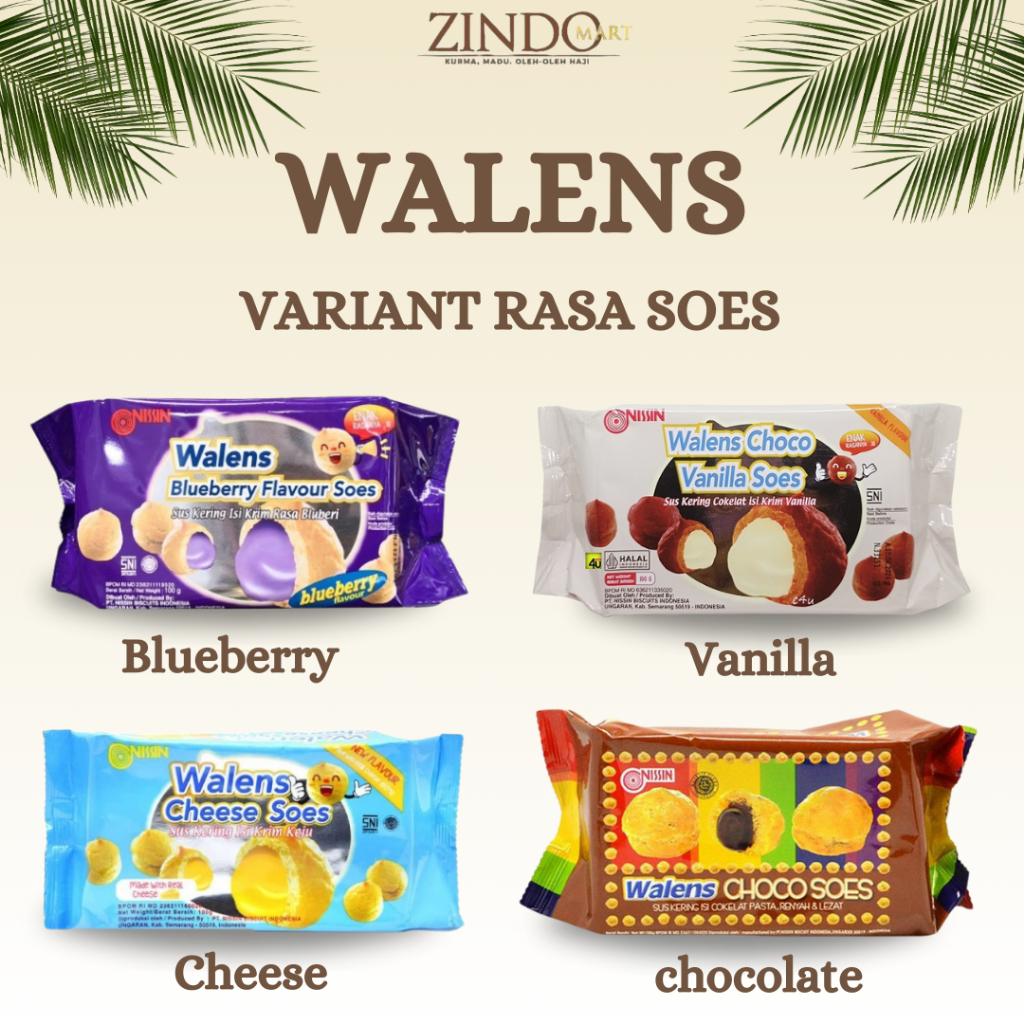 

NISSIN WALENS SOES 100GR / VARIANT RASA CHOCOLATE, BLUEBERRY, VANILA, CHEESE