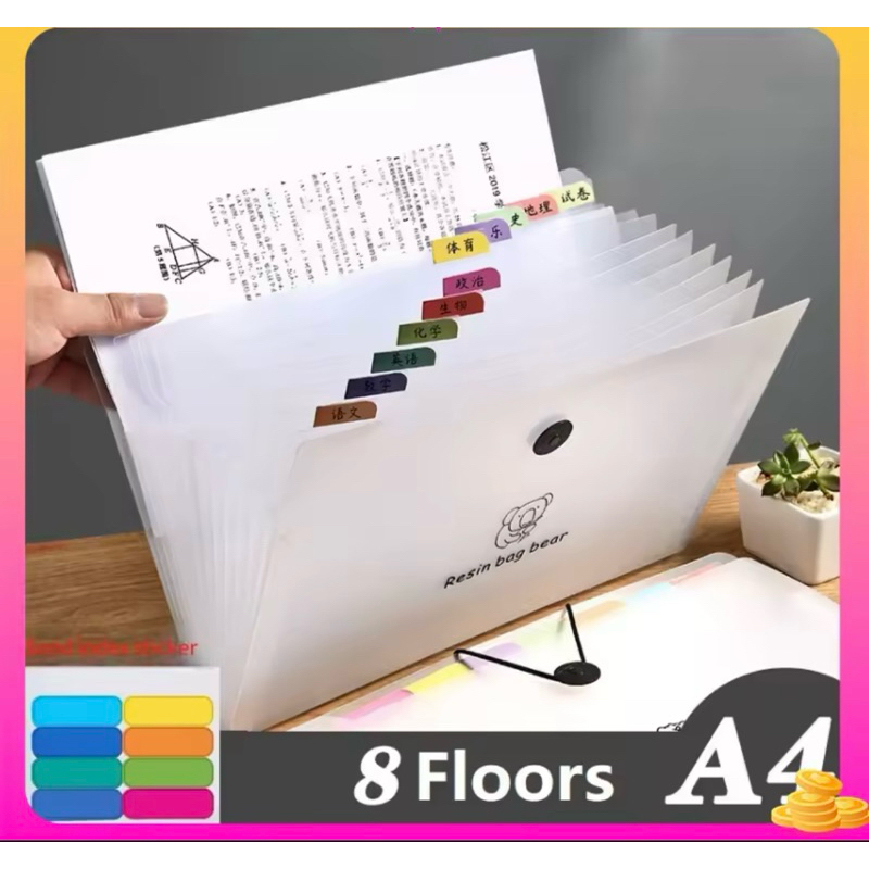 

Map A4 Harmonika File 8 Sekat Organizer FREE Stiker Pembatas