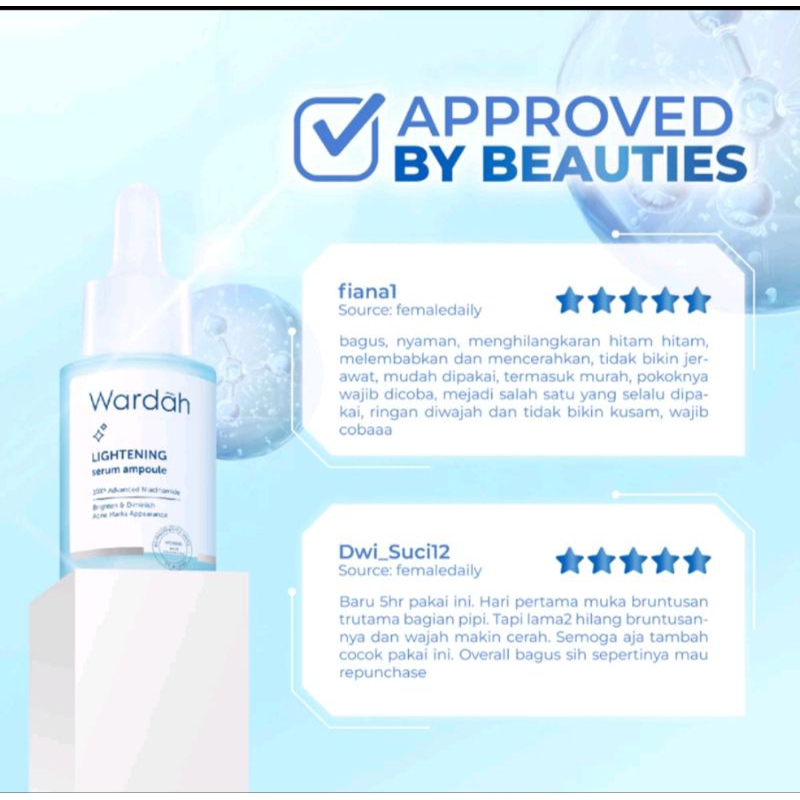 Wardah Lightening Serum Ampoule - Serum 10x Advanced Niacinamide - Menyamarkan Bekas